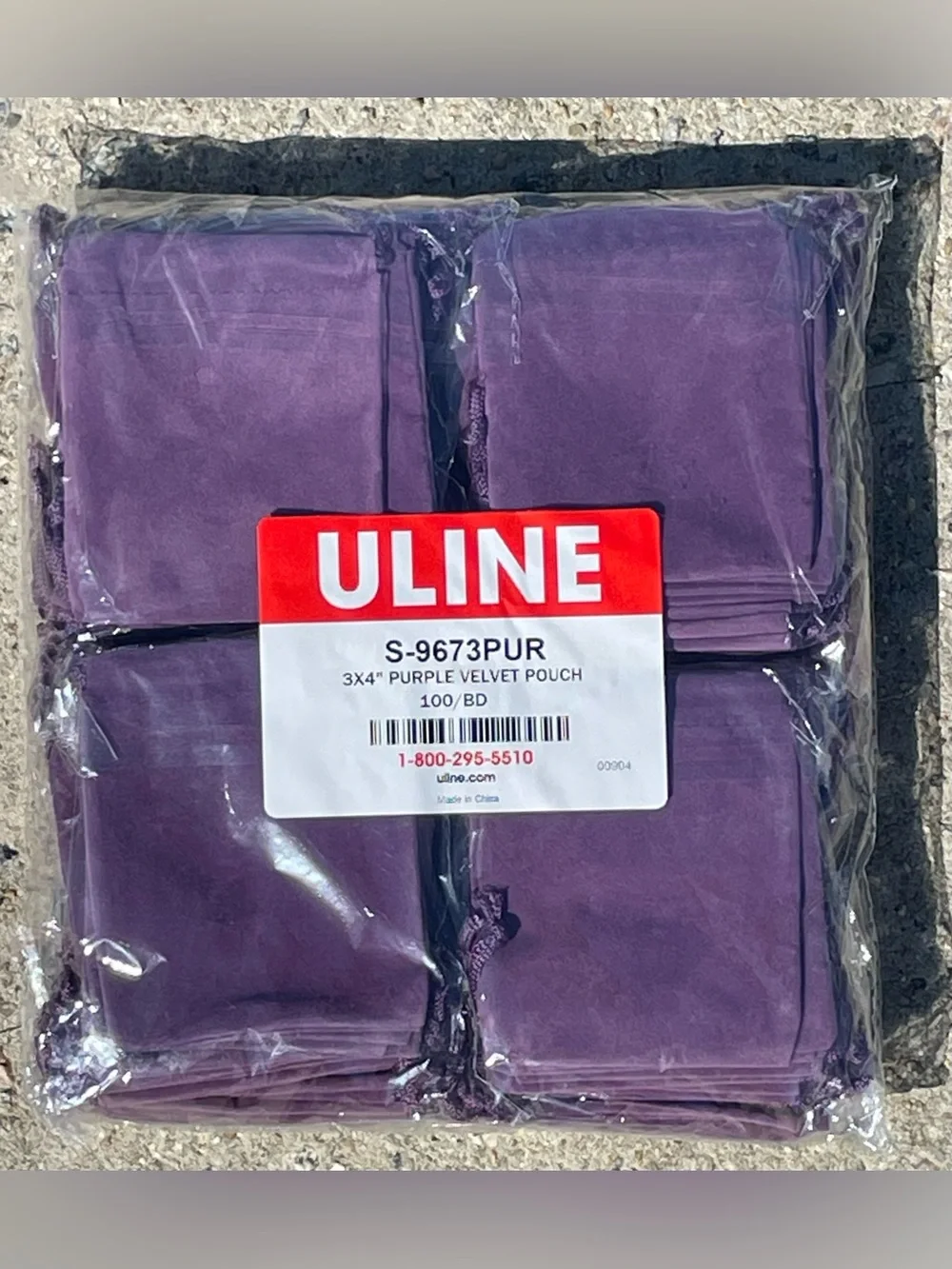 100 Pack Purple Velvet Drawstring Pouches - 3 x 4